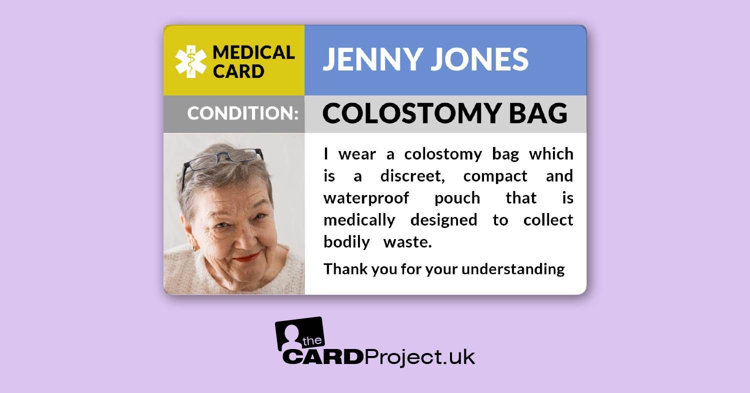 Colostomy Bag Medical ID Card  (FRONT)